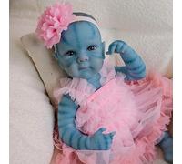 ROSHUAN 18 Pulgadas Avatar Reborn Muñecos Bebé Niña Realista Cuerpo Completo De Vinilo De Silicona Suave Muñeca Recién Nacida Realista con Juguete Accesorios Regalos para Niños