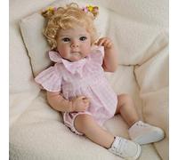 ROSHUAN Blonde Reborn Baby Dolls Realista Niña 18 Pulgadas 48 cm Muñecas De Bebé De La Vida Real Que Parecen Realistas Chica De Silicona De Cuerpo Entero De Vinilo Lavable Juguete para Niños