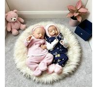ROSHUAN Muñeca Bebé Reborn Realistas Gemelas Niña 18 Pulgadas Muñecas Reborn Silicona Cuerpo Completo Vinilo, Muñeco Recién Nacida Realista, Muñecos Gemelos para Niños Edad 3+