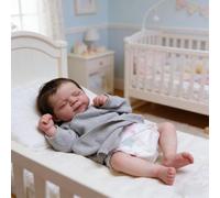 ROSHUAN Muñeca de bebé recién nacida realista de silicona de 45,7 cm, muñeca de bebé recién nacida realista de vinilo completo anatómicamente correcto, regalo de cumpleaños para niños a partir de 3