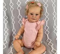 ROSHUAN Muñeca Reborn de 24 pulgadas, muñeca de bebé realista de tamaño grande, muñeca de bebé Reborn de tela suave con raíces corporales, muñeca realista para niños a partir de 3 años