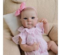 ROSHUAN Muñeca Reborn Niñas 48 cm Realista Recién Nacido De Silicona Muñecas del Bebé De Cuerpo Completo De Vinilo Ponderada De La Vida Real Mirando Bebé Realista Anatómicamente Correcta Chica