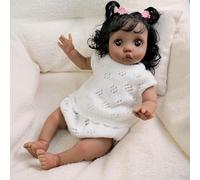 ROSHUAN Muñeca Reborn Silicona De Cuerpo Completo Niña 16 Pulgadas 40 CM Recién Nacidos Muñecas Realista Bebés Que Parecen Reales Muñecos De Bebé Reborn Piel Oscura para Niños