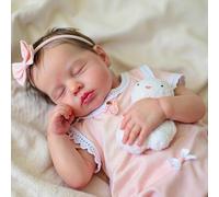 ROSHUAN Muñecas de bebé durmiendo Reborn de silicona de cuerpo completo de vinilo de 20 pulgadas, muñecas de bebé de la vida real que se ve realista, muñeca de bebé recién nacido, regalo de Navidad