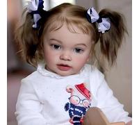 ROSHUAN Muñecas de bebé Reborn de 26 pulgadas, muñecas realistas de bebé que se ven de la vida real, muñeca de bebé de tela suave con peso con cabello enraizado en el cuerpo, linda muñeca realista