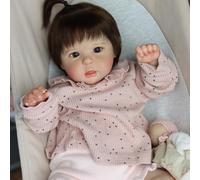 ROSHUAN Muñecas de bebé Reborn de la vida real de 20 pulgadas, muñecas de bebé realistas de tela suave con raíces corporales que se ven reales y realistas, muñeca de bebé recién nacido, regalo hecho a