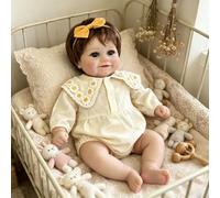 ROSHUAN Muñecas realistas de bebé Reborn de silicona de cuerpo completo de 20 pulgadas, muñecas de bebé de la vida real de niña sonriente, muñeca de bebé recién nacida, de vinilo suave que se ve real