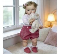 ROSHUAN Muñecas Reborn Niña Pippa 26 Pulgadas Muñeca Reborn Realistas Gran Tamaño con Cuerpo De Tela Suave, Muñecas Realistas Que Parecen Bebés de Verdad, para Niños y Coleccionistas