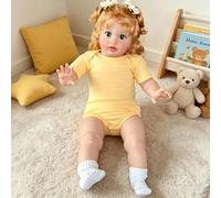 ROSHUAN Muñecas Reborn Realista De Niña Pippa 26 Pulgadas 66 cm Muñeca de Bebé Reborn Pelo Rubio, Cuerpo De Tela Suave, Que Parecen Reales Muñecas de Bebés Realistas para Niños