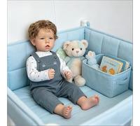 ROSHUAN Muñecas Reborn Realistas Niño Liam, 70 cm, Muñecos Reborn Gran Tamaño, Cuerpo de Tela Suave como El De un Bebé de Verdad, Realista Muñeca Recién Nacida para Niños Regalos