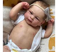 ROSHUAN Muñecos Realistas Reborn Chico Elijah 17 Pulgadas Muñeca Bebé Recién Nacida Cuerpo Completo Blando De Vinilo Parece Un Bebé De Verdad Muñecas Anatómicamente Correcto para Niños