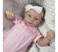 ROSHUAN Muñecos Recién Nacidos 45 cm Muñecas Realistas De Cuerpo Completo De Silicona Bebés De Vinilo Que Se Parecen A La Vida Real Recién Nacido Prematuro Bebe Muñeca Reborn Ojos Abiertos