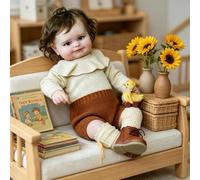 ROSHUAN Real Life Reborn Baby Dolls - Muñeca de silicona de cuerpo completo de vinilo de 20 pulgadas sonriente, realista, niña recién nacida, adorable muñeca de bebé que se ve real muñecas Reborn para