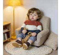 ROSHUAN Real Life Reborn Baby Dolls - Muñeca realista de vinilo de cuerpo completo de 20 pulgadas, muñeca realista de bebé recién nacido, muñeca de bebé realista de cabello castaño que se ve muñecas
