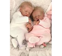 ROSHUAN Reborn Baby Dolls De Silicona De Cuerpo Completo Gemelos 18 Pulgadas 48 Cm Realista Anatómicamente Correcta Baby Doll Boy Girl Lifelike Real Life Baby Dolls Que Parecen Bebés Reales
