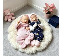 ROSHUAN Reborn Baby Dolls - Muñeca de silicona de cuerpo completo de 18 pulgadas dormida, muñeca realista de silicona de vinilo suave, dos muñecas realistas con accesorios de juguete