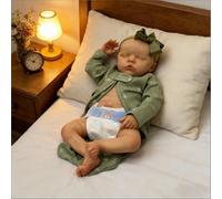 ROSHUAN Reborn Baby Dolls - Muñeca de silicona de cuerpo completo de vinilo de 18 pulgadas, muñeca realista de bebé durmiendo, muñeca de bebé recién nacido realista con accesorios de juguete