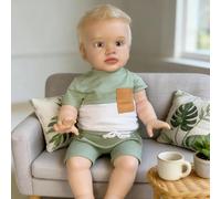 ROSHUAN Reborn Baby Dolls Pippa Boy - Muñecas de bebé Reborn de tamaño Grande de 66 cm con Pelo Corto Rubio, muñeca Realista de Tela Suave con Accesorios