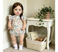 ROSHUAN Reborn Baby Dolls Pippa - Muñeca realista de 66 cm, muñeca de bebé recién nacida, muñeca de vinilo suave de silicona, cuerpo de tela con accesorios de juguete