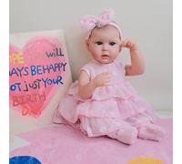 ROSHUAN Reborn Baby Dolls Silicona Cuerpo Completo 19 Pulgadas 48 cm Realista Parecido A La Vida Real Bebe Recién Nacido Bebe Hecho A Mano Lavable De Aspecto Real Niña Muñecas Regalos