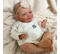 ROSHUAN Reborn Baby Muñecas De Silicona De Cuerpo Entero Chica 20 Pulgadas 50 cm Sonrisa Dulce Realistas Recién Nacidos Muñecas Cuerpo Suave Ponderada Vida como Reborn Chica Muñecas
