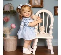 ROSHUAN Sonriente Reborn - Muñecas infantiles de 28 pulgadas, enormes muñecas de bebé recién nacidas de la vida real, muñeca realista de bebé, cuerpo de tela suave que se ve realista, regalo de