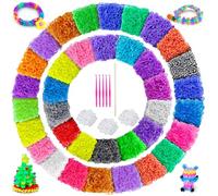 ROSHUKG 7500 Gomas para Hacer Pulseras, Kit de 36 Colores de Recambio de Gomas Elásticas para Niñas Tejedoras DIY Crafting Gift