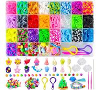 ROSHUKG Juego de 2500 cintas de tela para niños, 25 colores, juego de bandas de goma para niños, tejidos, manualidades, regalo