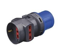 Rosi Adaptador Industrial doméstico CEE 2P+T enchufes bipaso + schuko 10-16A