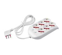 ROSI RS94124 Regleta Emilia 6 plazas, Blanco, 6 Tomas schuko BIV. 10/16 A