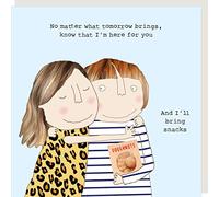 Rosie Made A Thing Tarjeta de Felicitación Cumpleaños de Humor con Texto en Inglés I'm Here for You I'll Bring Snacks GF337