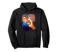 Rosie The Riveter Bandera Americana USA Rosie The Riveter Sudadera con Capucha