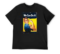 Rosie The Riveter We Can Do It - Camiseta de manga corta para hombre, de algodón, color negro, Negro , M