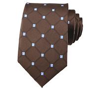 Rosiika Corbatas de hombre a cuadros y a rayas modelo formal de negocios diseñador para fiesta de boda corbatas, marrón oscuro, Talla única