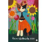 Rosina Wachtmeister Edition Kalender 2026: Die charakteristischen Katzen in einem hochwertigen Kunstkalender, in Szene gesetzt mit Gold- und Silberprägung. Wandkalender XL.