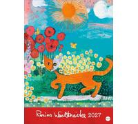 Rosina Wachtmeister Edition Kalender 2027: Die charakteristischen Katzen in einem hochwertigen Kunstkalender, in Szene gesetzt mit Gold- und Silberprägung. Wandkalender XL.