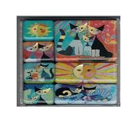 Rosina Wachtmeister - Imanes (7 Unidades, en Caja de Regalo), diseño de Gatos y Sol