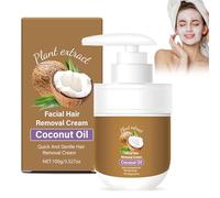 Rosino Coconut Oil Facial Hair Removal Cream, Facial Hair Removal Cream, Natural Formula, Moisturizing & Soothing, Fast Results, All Skin Types (1PCS)