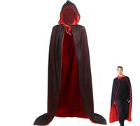 Rosixehird Capa de vampiro con cuello, capa con capucha para adulto, Halloween, cosplay, capa para hombres y mujeres, abrigo de bruja, vestido poncho regalo