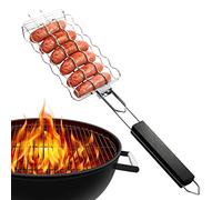 Rosixehird Cesta para Barbacoa | Parrilla para Perritos Calientes,Cesta para Barbacoa para 6 Salchichas, Cesta para Asar, Accesorios para Barbacoa para Verduras, camarones, Pescado, bistec y Uso