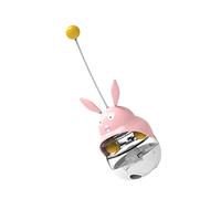 Rosixehird Vaso de juguete para gatos | Bola interactiva de golosinas para gatos, juguete para mascotas, rotación de 360 grados, pienso con fugas, pelota de entrenamiento, teaser, comedero lento