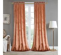 Roslynwood Cortinas de Terciopelo aplastado para oscurecer la habitación, con Aislamiento térmico y moderado, con Bolsillo para cortinero, para Sala de Estar, 52 Pulgadas de Ancho x 96 Pulgadas de