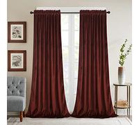 Roslynwood Cortinas Opacas de Terciopelo Ocre Quemado para Dormitorio, oscurecimiento de la habitación, Aislamiento térmico, Cortinas de Ventana para Sala de Estar, Oficina, apartamento, baño, 52