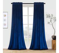 Roslynwood - Juego de 2 Cortinas de Terciopelo, Aislamiento térmico, Dobladillo para Barra, para Dormitorio y Sala de Estar, 132 x 213 cm, Ancho x Largo, Azul Cobalto