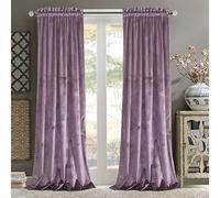Roslynwood Lujosas Cortinas de Terciopelo - Cortinas de Terciopelo Que absorben el Ruido con Bolsillo para cortinero para decoración de Comedor/Fiesta, Lavanda 52 Pulgadas de Ancho x 108 Pulgadas de