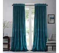 Roslynwood Paneles de Cortina de Terciopelo Azul Pavo Real para oscurecer la habitación, Cortinas de Lujo súper Suaves para Dormitorio, Aislamiento térmico, Bolsillo para cortinero, Cortina para Sala