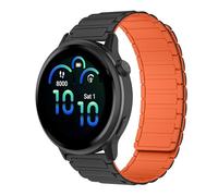 RosMank 20mm Correa de silicona Compatible con Garmin Forerunner 570 42mm/Forerunner 165/Vivoactive 6/Vivoactive 5, Correa de Repuesto Magnética para Garmin Venu Sq 2/Approach S50/S44, NegroNaranja