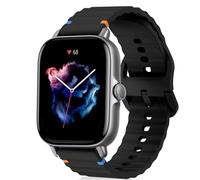 RosMank 20mm Correa para Amazfit T-Rex 3 Pro 44mm/Active2/Active/GTR Mini/GTS 4/GTS 3/GTS 2/GTR 42mm, Correa de Repuesto de Silicona Suave para Amazfit Bip 3/Bip S/Bip Lite/Bip U Pro, Negro