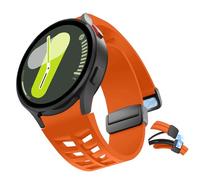 RosMank 20mm Correa para Samsung Galaxy Watch FE/7/6/5/4 40mm 44mm, Watch 6 Classic 43mm 47mm, Watch 5 Pro 45mm, Watch 4 Classic 42mm 46mm, Correa de Repuesto de Silicona con Cierre Magnético, Naranja