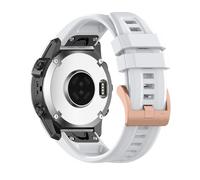 RosMank 20mm Quickfit Correa para Garmin Fenix 8 AMOLED 43mm/7S Pro Solar /7S/6S Pro/6S/5S/5S Plus, Correa de Repuesto de Silicona Suave para Approach S70 42mm/Instinct 2S/Descent Mk3s, Blanco